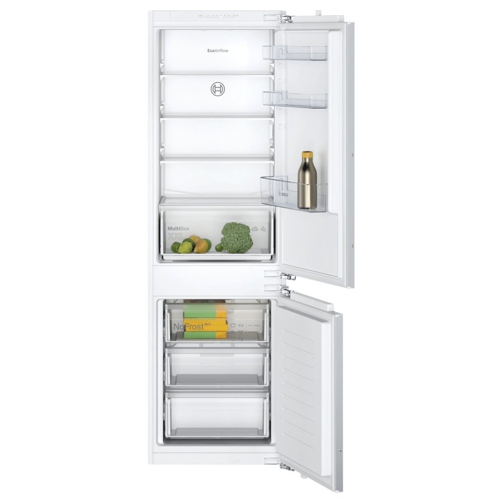 Bosch Serie 2 KIN86NFF0G Integrated 70-30 Frost Free Fridge Freezer with Fixed Door Fixing Kit - White - Atlantic Electrics - 39477770846431 
