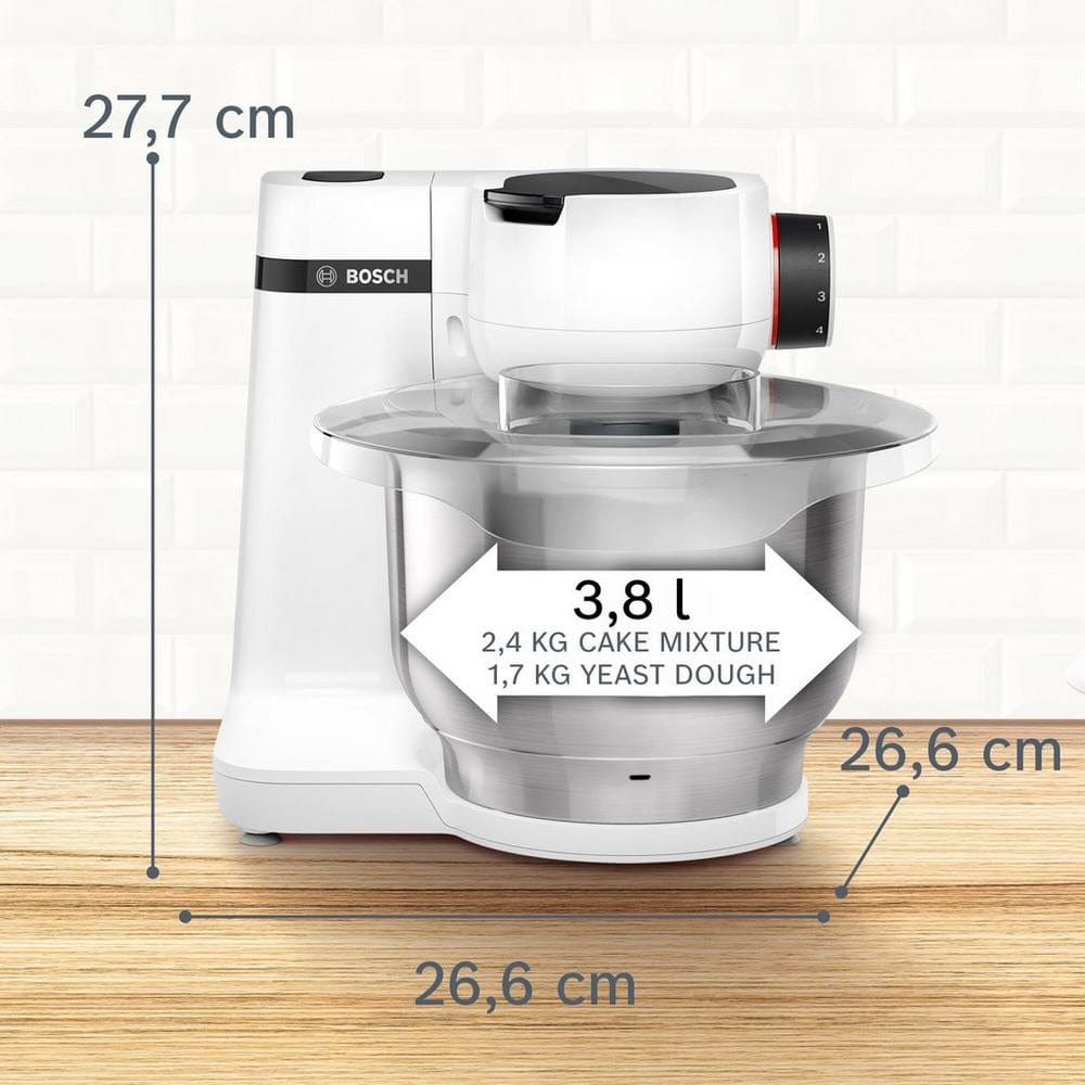 Bosch Serie 2 MUMS2EW00G 3.8 Litre 700W Stand Mixer - White | Atlantic Electrics - 39477776777439 