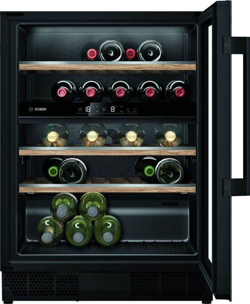 Bosch Serie 6 KUW21AHG0G 60cm wide Built In Wine Cooler - Black | Atlantic Electrics - 39477777105119 