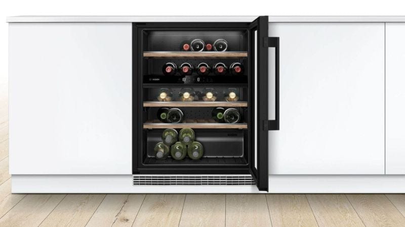 Bosch Serie 6 KUW21AHG0G 60cm wide Built In Wine Cooler - Black | Atlantic Electrics - 39477777203423 