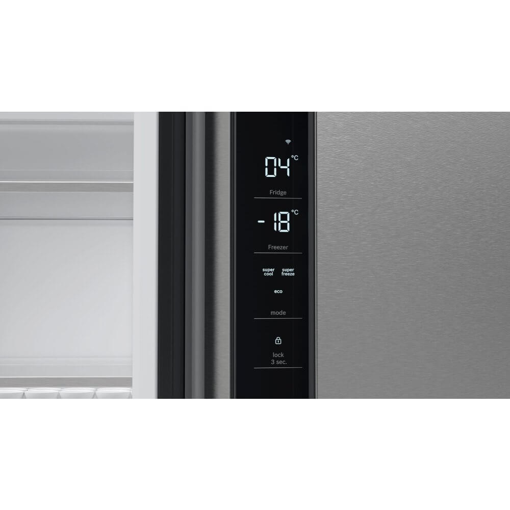 Bosch Series 6 KFN96APEAG Freestanding 65/35 French Fridge Freezer, Inox Easy Clean Steel | Atlantic Electrics - 39477777727711 