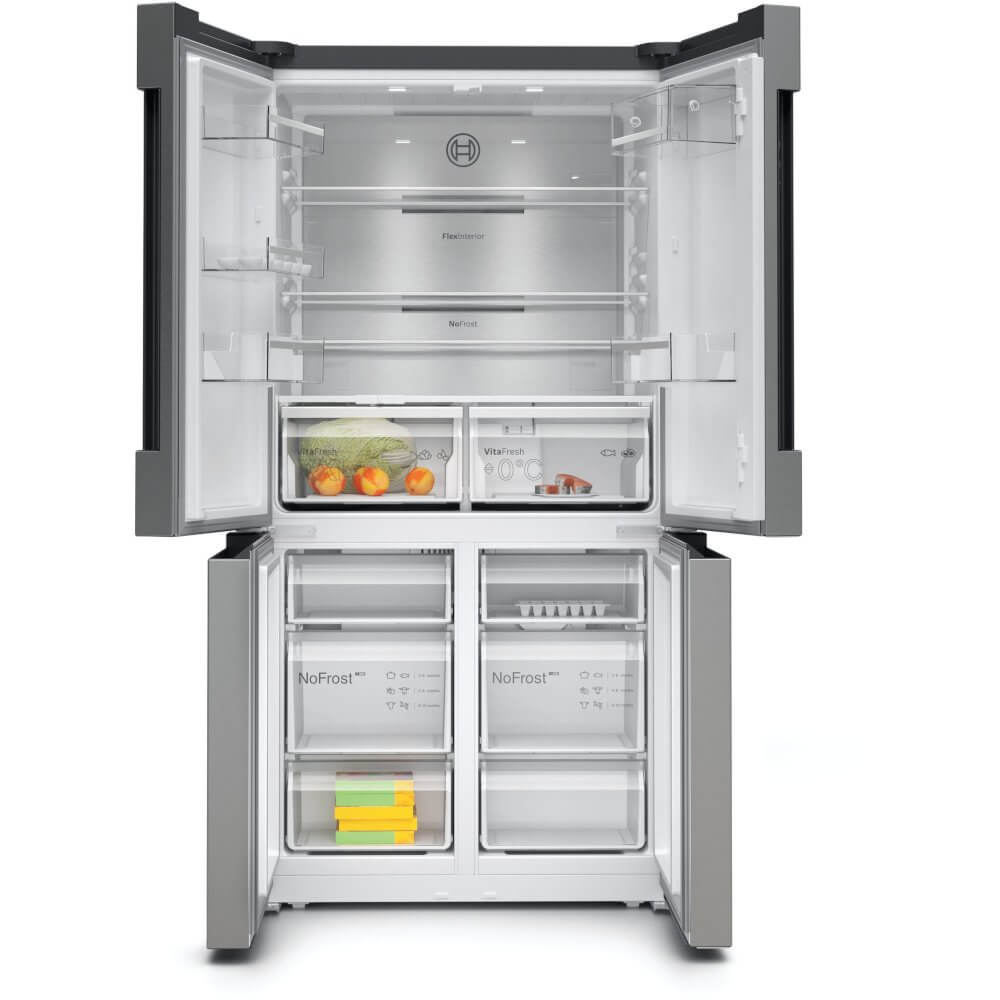 Bosch Series 6 KFN96APEAG Freestanding 65/35 French Fridge Freezer, Inox Easy Clean Steel | Atlantic Electrics - 39477777596639 