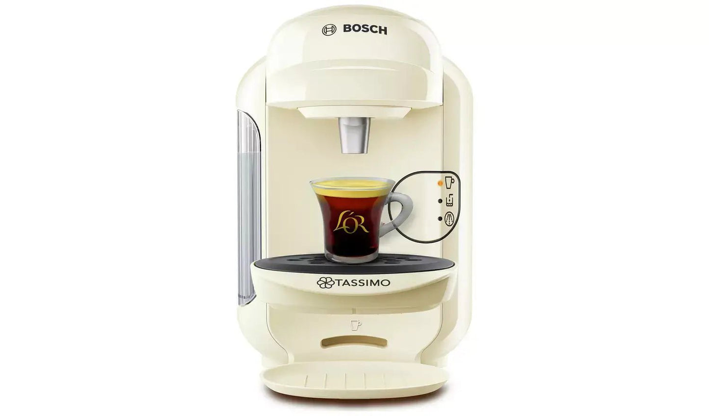Bosch TAS1407GB Tassimo Vivy 2 Pod Coffee Machine 1300W - Cream | Atlantic Electrics