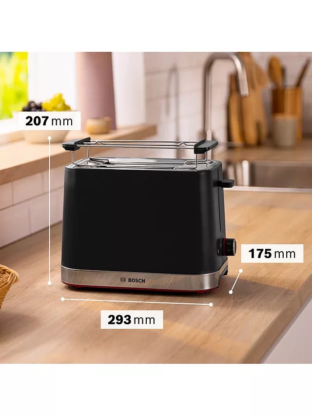 Bosch TAT4M223GB Compact 2-Slice Toaster - Black | Atlantic Electrics