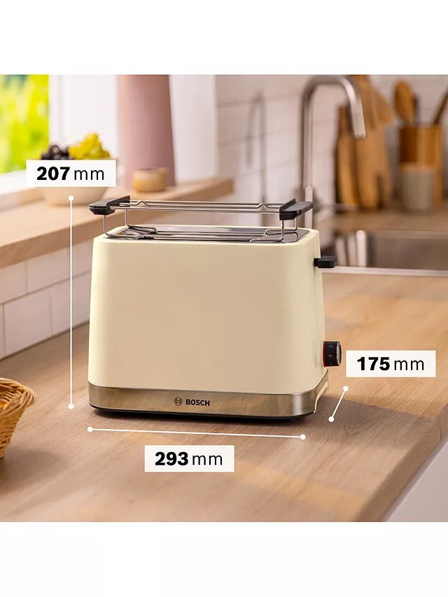 Bosch TAT4M227GB Compact 2-Slice Toaster - Cream | Atlantic Electrics - 41130183426271 