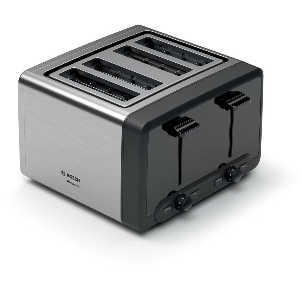 Bosch TAT4P440GB Toaster DesignLine, 4 Slice, 30cm Wide - Stainless Steel | Atlantic Electrics - 39477784805599 