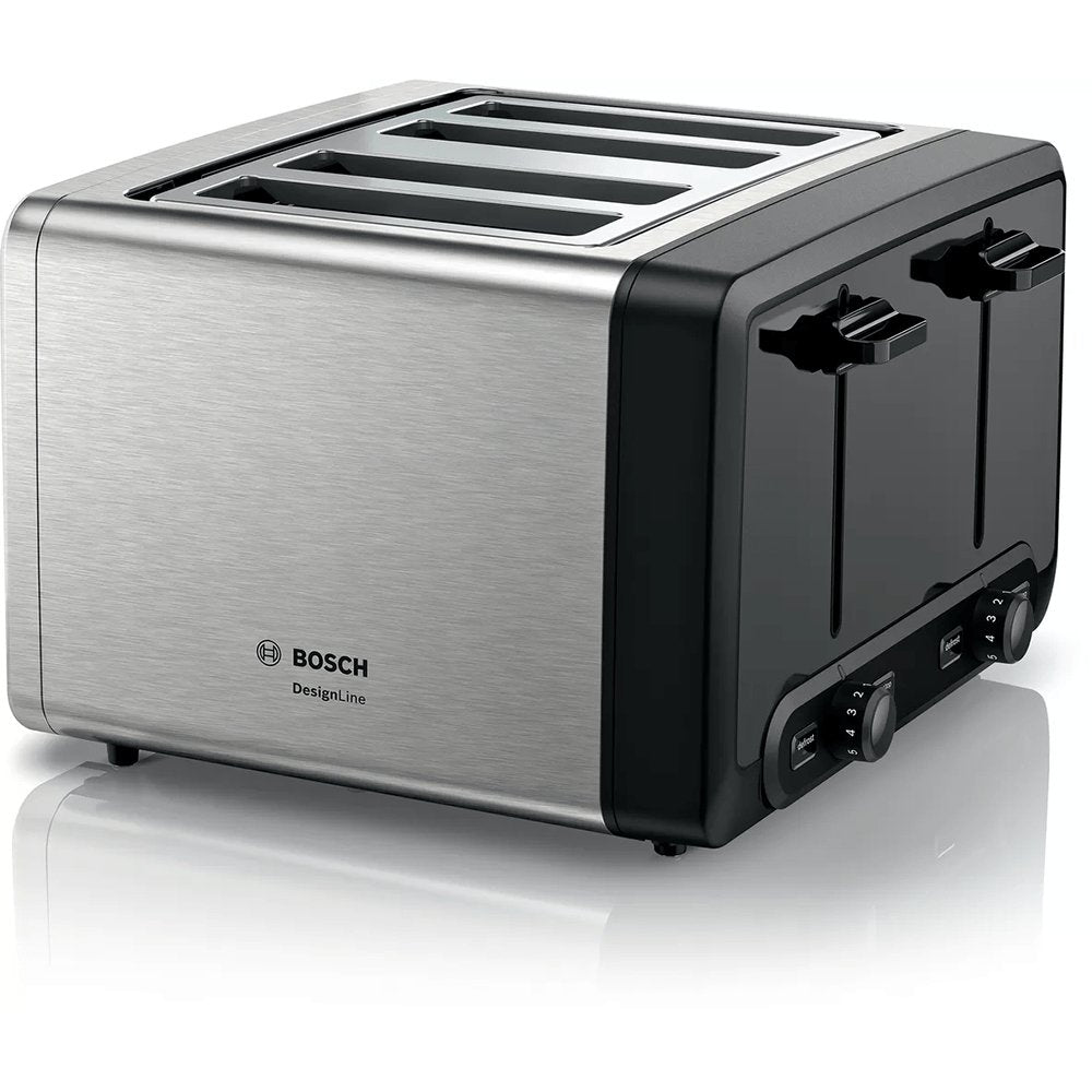 Bosch TAT4P440GB Toaster DesignLine, 4 Slice, 30cm Wide - Stainless Steel | Atlantic Electrics