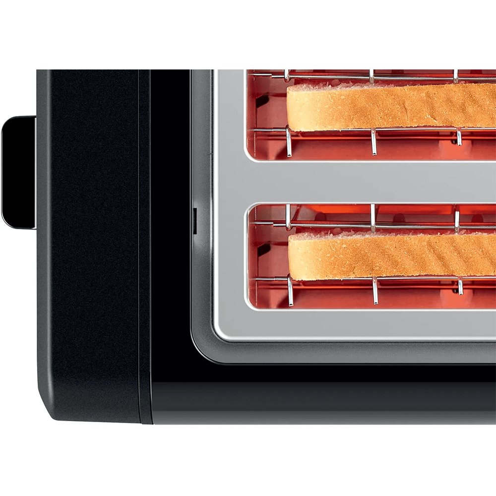 Bosch TAT4P443GB Toaster DesignLine, 4 Slice, 30cm Wide - Black | Atlantic Electrics - 39477784248543 