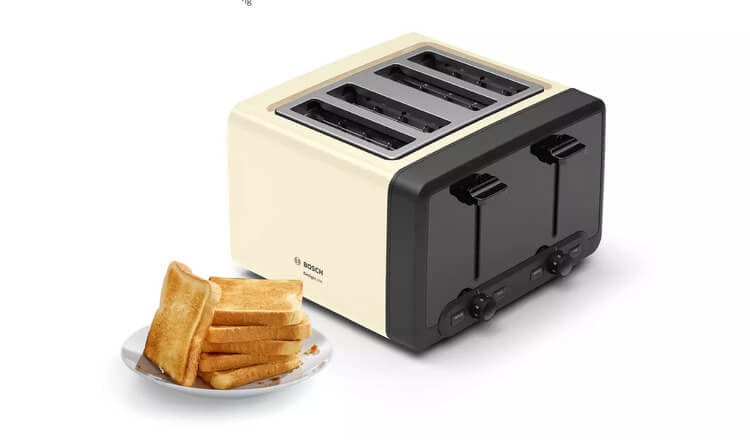 Bosch TAT4P447GB 4 Slice Toaster in Cream | Atlantic Electrics