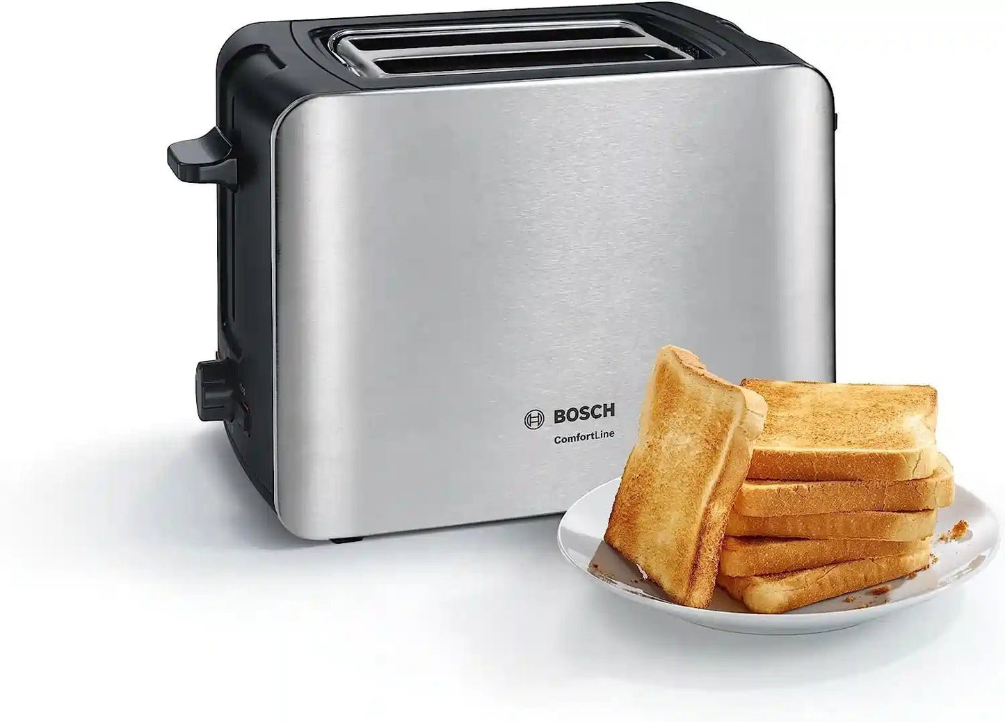 Bosch TAT6A913GB 2 Slice Toaster - Silver / Stainless Steel - Atlantic Electrics