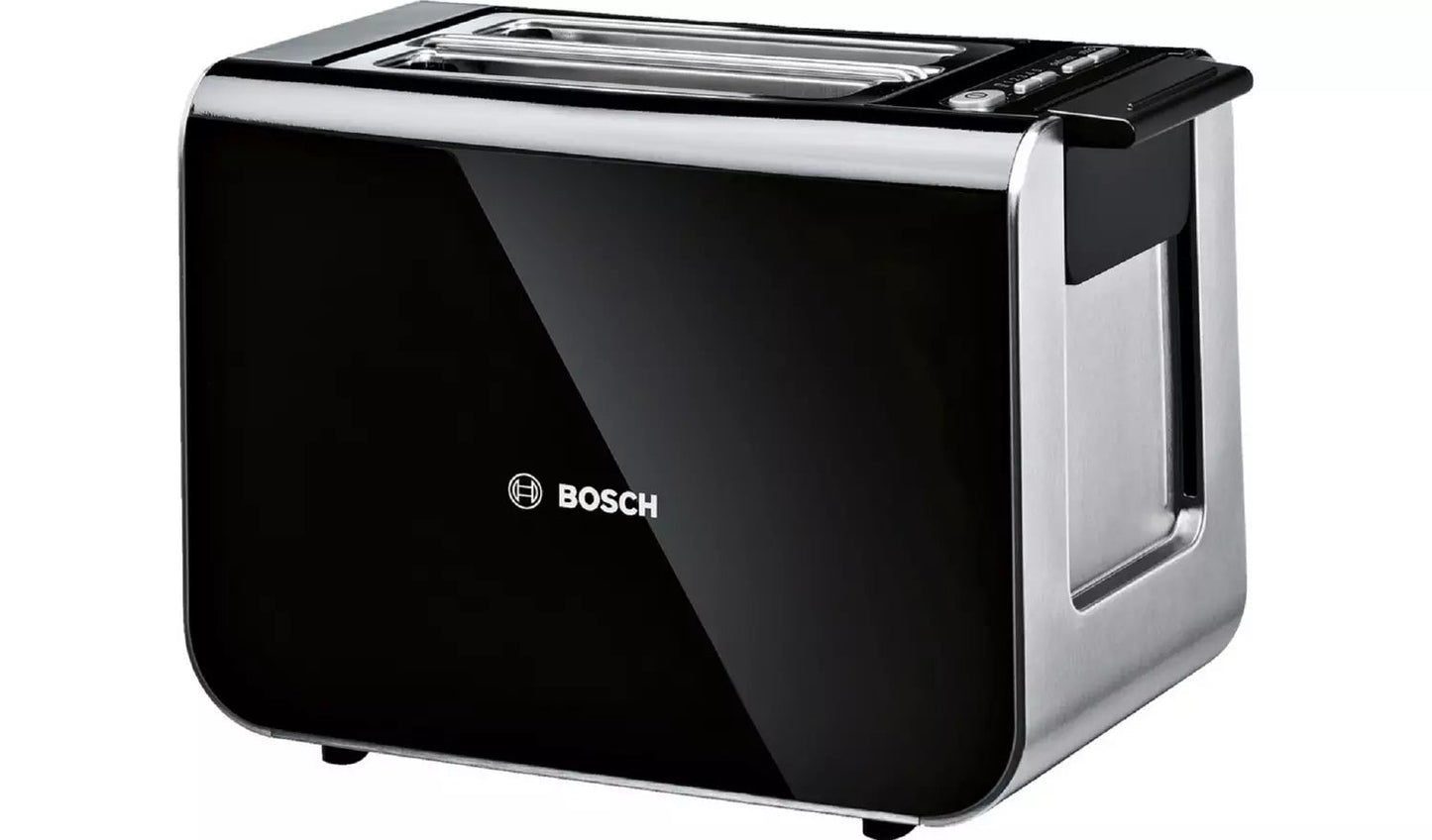 Bosch TAT8613GB STYLINE Range 2 Slice Toaster in Gloss Black - Atlantic Electrics