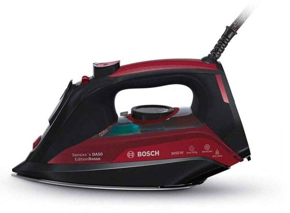 Bosch TDA5070GB Advanced Steam System Steam Iron - Black-Red 3050W - Atlantic Electrics - 39477783003359 