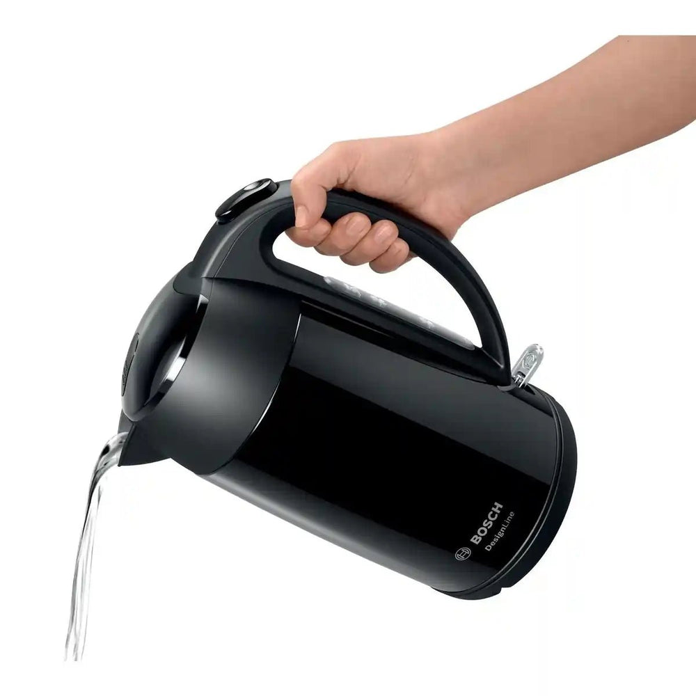 Bosch TWK3P423GB 1.7L 3KW Designline Kettle - Black | Atlantic Electrics - 40263367590111 