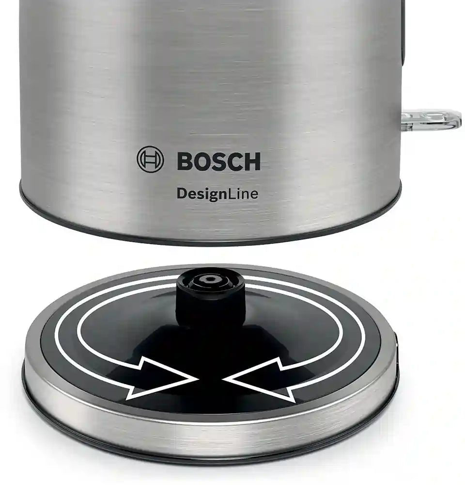 Bosch TWK5P480GB 3Kw 1.7L Designline Kettle - Stainless Steel | Atlantic Electrics - 40157498343647 