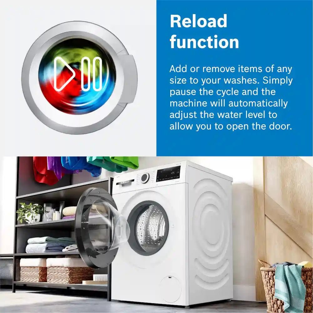 Bosch WAN28282GB 8kg 1400 Spin Washing Machine - White | Atlantic Electrics - 40182585786591 