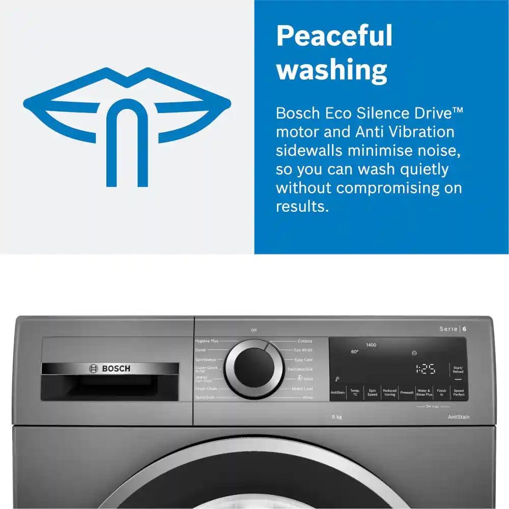 Bosch WGG2449RGB 9kg Freestanding Washing Machine with 1400 rpm - Graphite - Atlantic Electrics - 40192686883039 