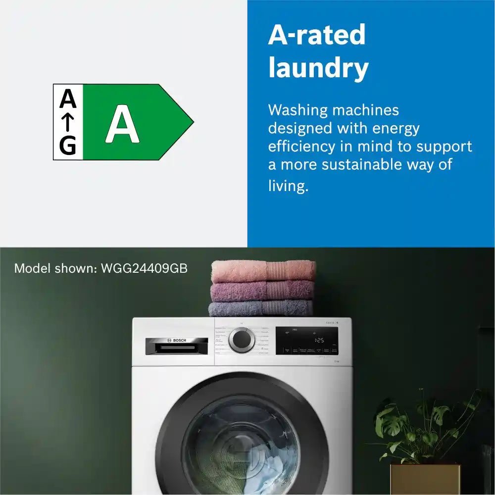 Bosch WGG2449RGB 9kg Freestanding Washing Machine with 1400 rpm - Graphite | Atlantic Electrics - 40192686784735 