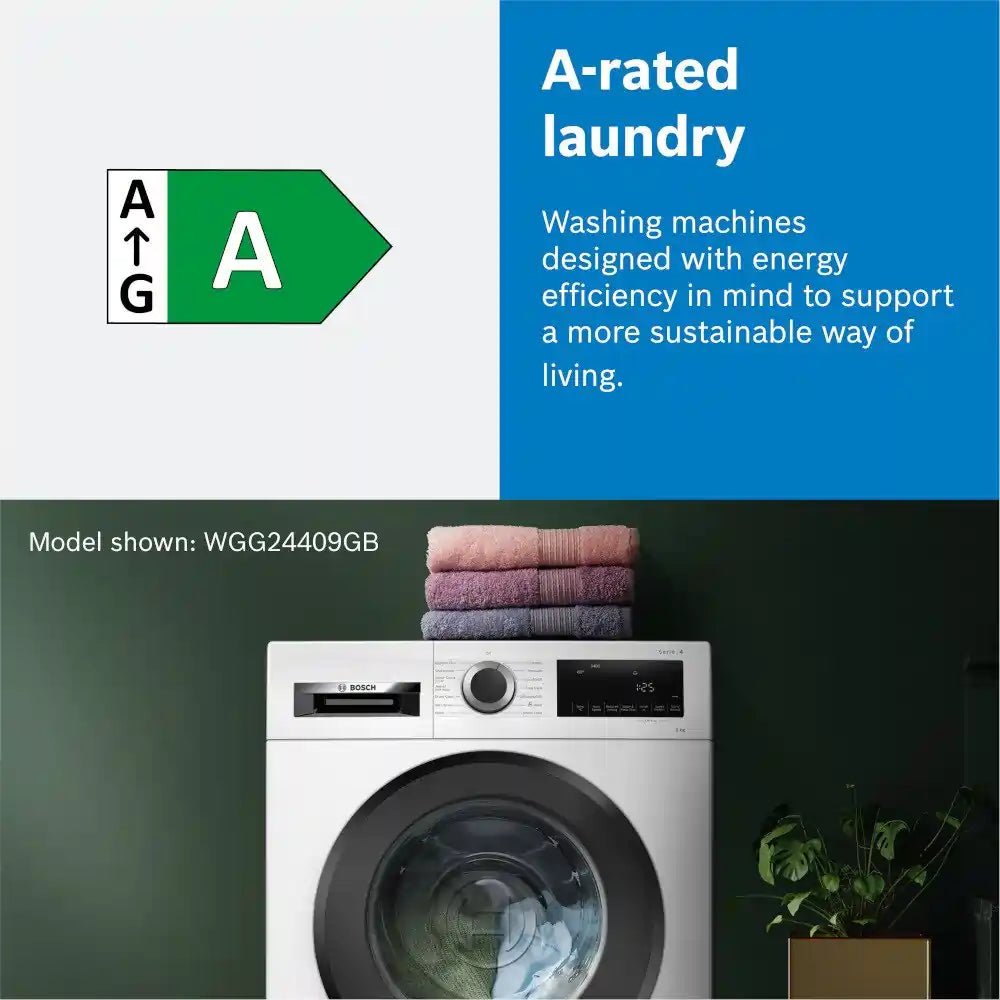 Bosch WGG244F9GB 9kg 1400 Spin Washing Machine - White | Atlantic Electrics - 40182585458911 