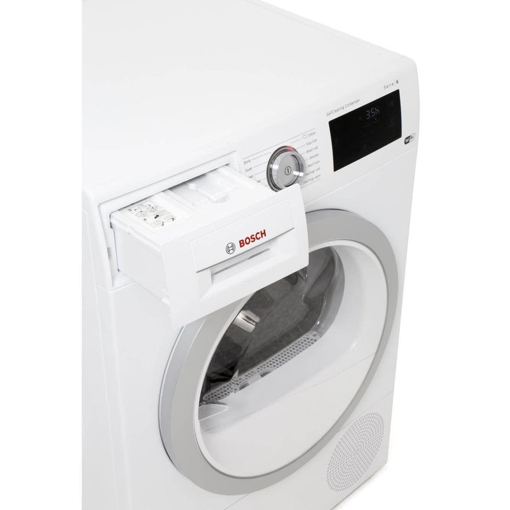 Bosch WTWH7660GB 9kg Condenser Tumble Dryer with Heat Pump - White - Atlantic Electrics - 39477793030367 