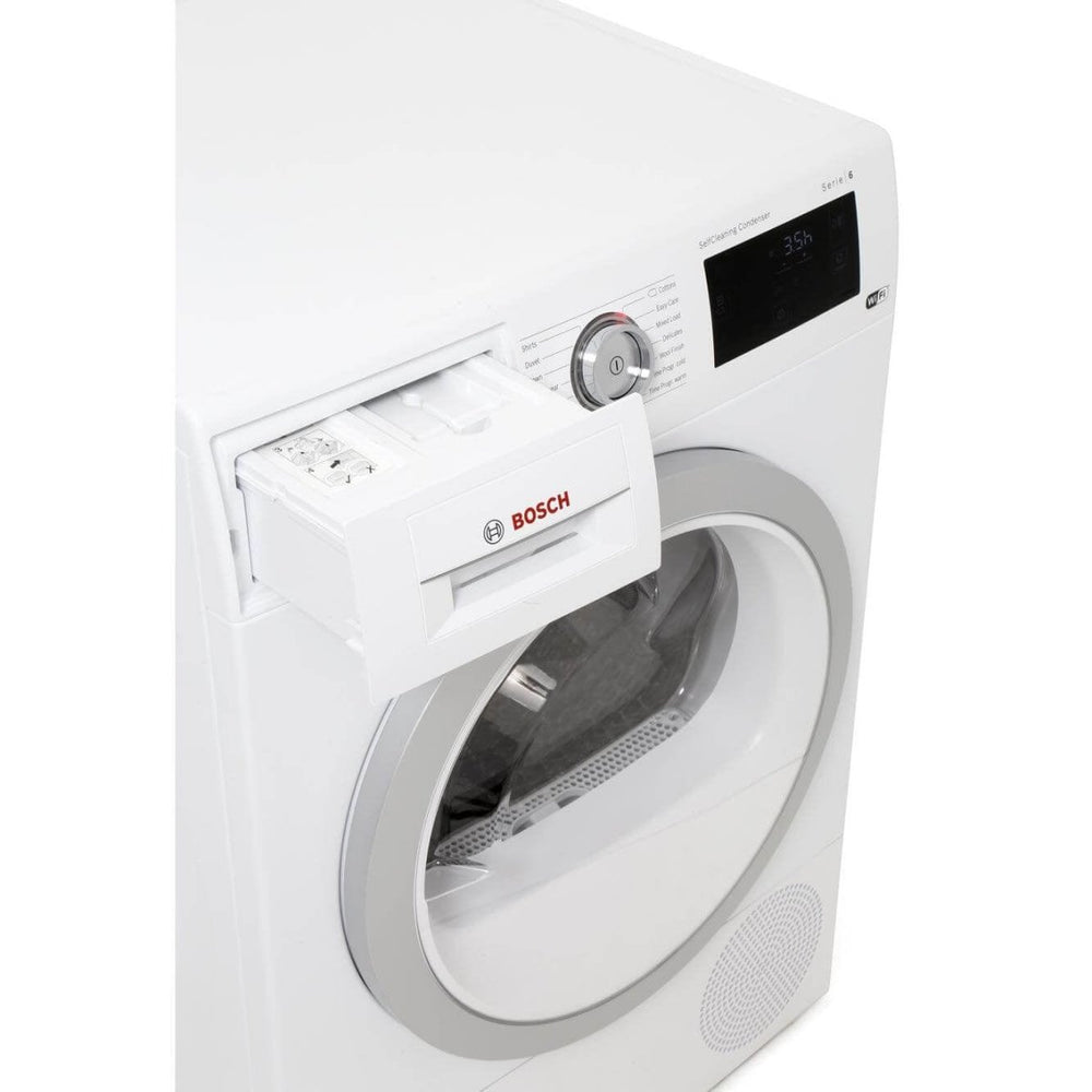 Bosch WTWH7660GB 9kg Condenser Tumble Dryer with Heat Pump - White | Atlantic Electrics - 39477793030367 