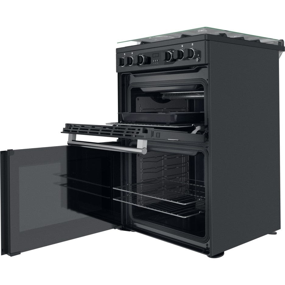 Cannon by Hotpoint CD67G0C2CA-UK 60cm Double Oven Gas Cooker - Anthracite Black | Atlantic Electrics - 39477806366943 