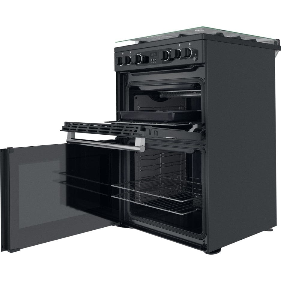 Cannon by Hotpoint CD67G0C2CA-UK 60cm Double Oven Gas Cooker - Anthracite Black | Atlantic Electrics