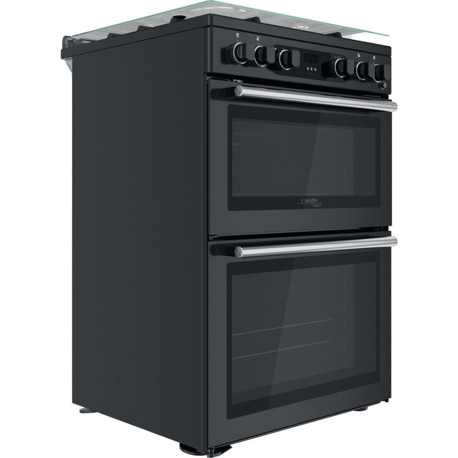 Cannon by Hotpoint CD67G0C2CA-UK 60cm Double Oven Gas Cooker - Anthracite Black | Atlantic Electrics - 39477806432479 