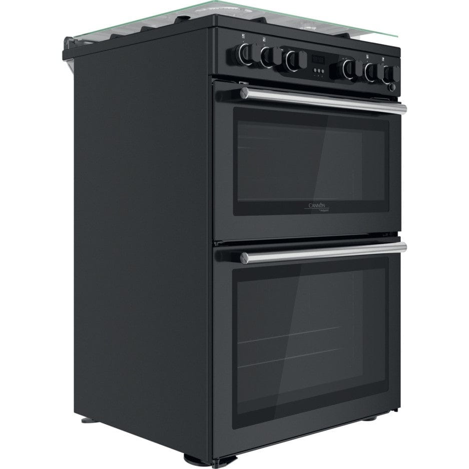 Cannon by Hotpoint CD67G0C2CA-UK 60cm Double Oven Gas Cooker - Anthracite Black | Atlantic Electrics