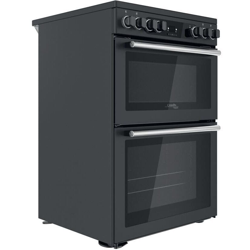 Cannon by Hotpoint CD67V9H2CA 60cm Electric Cooker Anthracite Double Oven Ceramic Hob Black | Atlantic Electrics - 39477806891231 