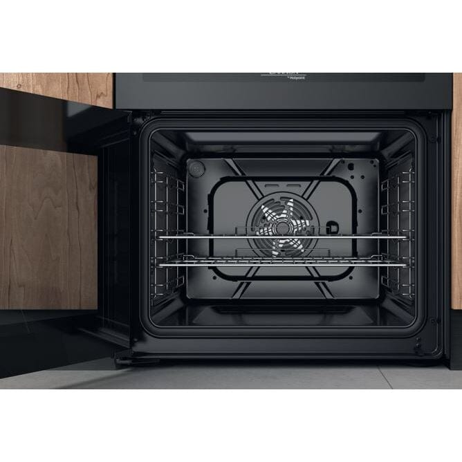 Cannon by Hotpoint CD67V9H2CA 60cm Electric Cooker Anthracite Double Oven Ceramic Hob Black | Atlantic Electrics