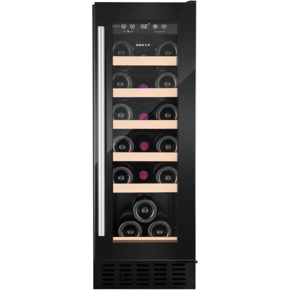 Cda WCCF0302BL 29.5cm Wide Freestanding Under Counter Wine Cooler, 19 Bottle Capacity - Black | Atlantic Electrics - 40800925057247 