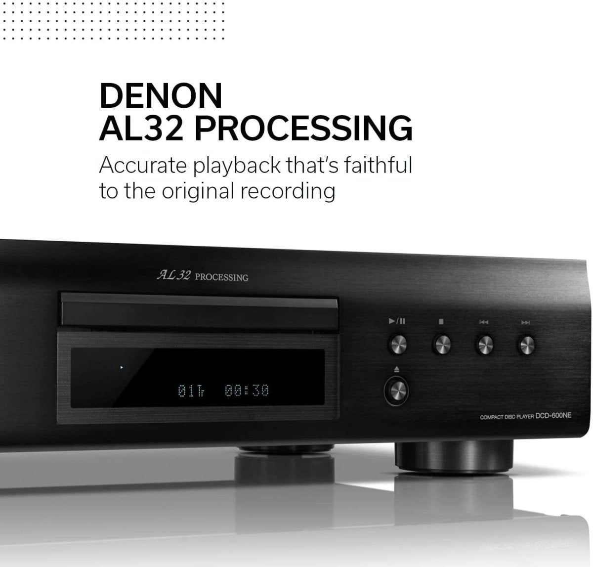 Denon DCD600NEBKE2GB CD Player With AL32 Processing and Vibration-Resistant Design - Black - Atlantic Electrics