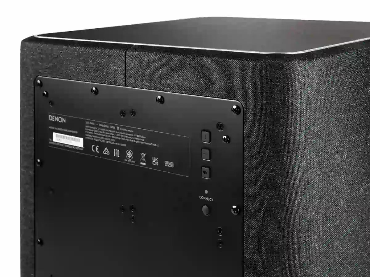 Denon DHTSUB Smart Wireless Subwoofer with HEOS Built-In - Black - Atlantic Electrics