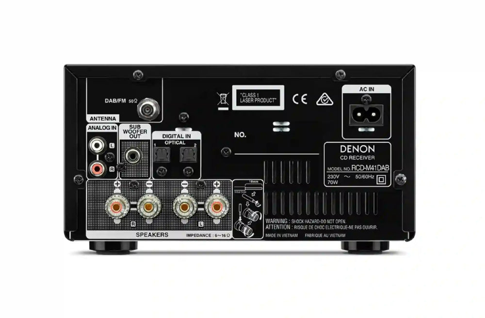 Denon DM41DAB Mini HiFi System with CD, Bluetooth and FM/DAB+Tuner - Black - Atlantic Electrics - 40452118151391 