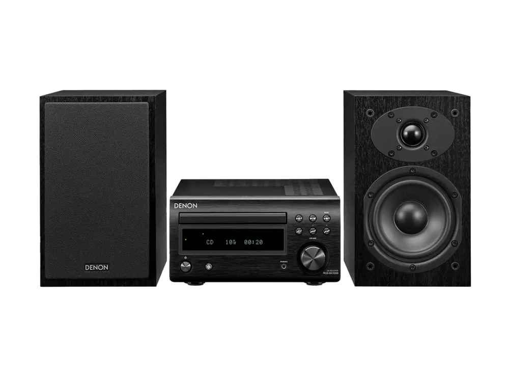 Denon DM41DAB Mini HiFi System with CD, Bluetooth and FM/DAB+Tuner - Black | Atlantic Electrics - 40452118118623 