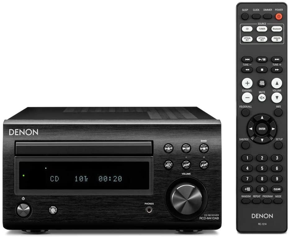 Denon RCDM41DAB DAB Hi-Fi Receiver with CD and Bluetooth - Black | Atlantic Electrics - 39477809971423 