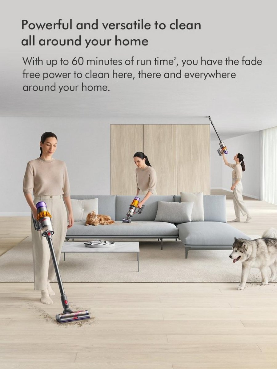 Dyson V15 Cordless Vacuum - 60 Minutes Run Time - Yellow/Nickel | Atlantic Electrics - 41449470689503 