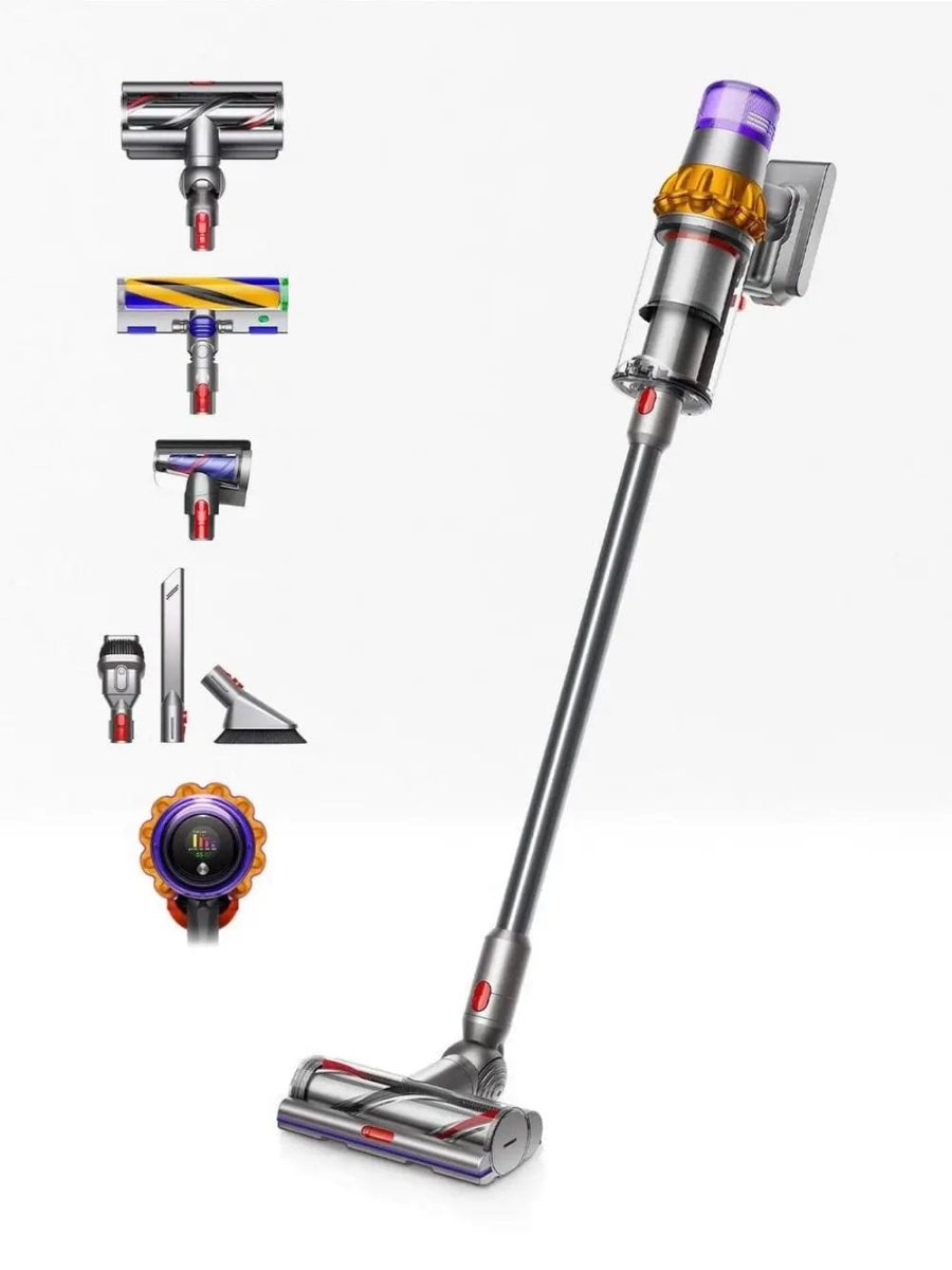 Dyson V15 Detect Absolute Kit Cordless Vacuum Cleaner with Floordok 60 Minute Run Time Yellow | Atlantic Electrics - 39477814558943 