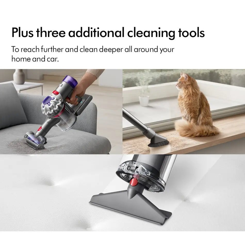 Dyson V8 Absolute Cordless Stick Vacuum Cleaner - 40 Minutes Run Time - Silver/Yellow | Atlantic Electrics