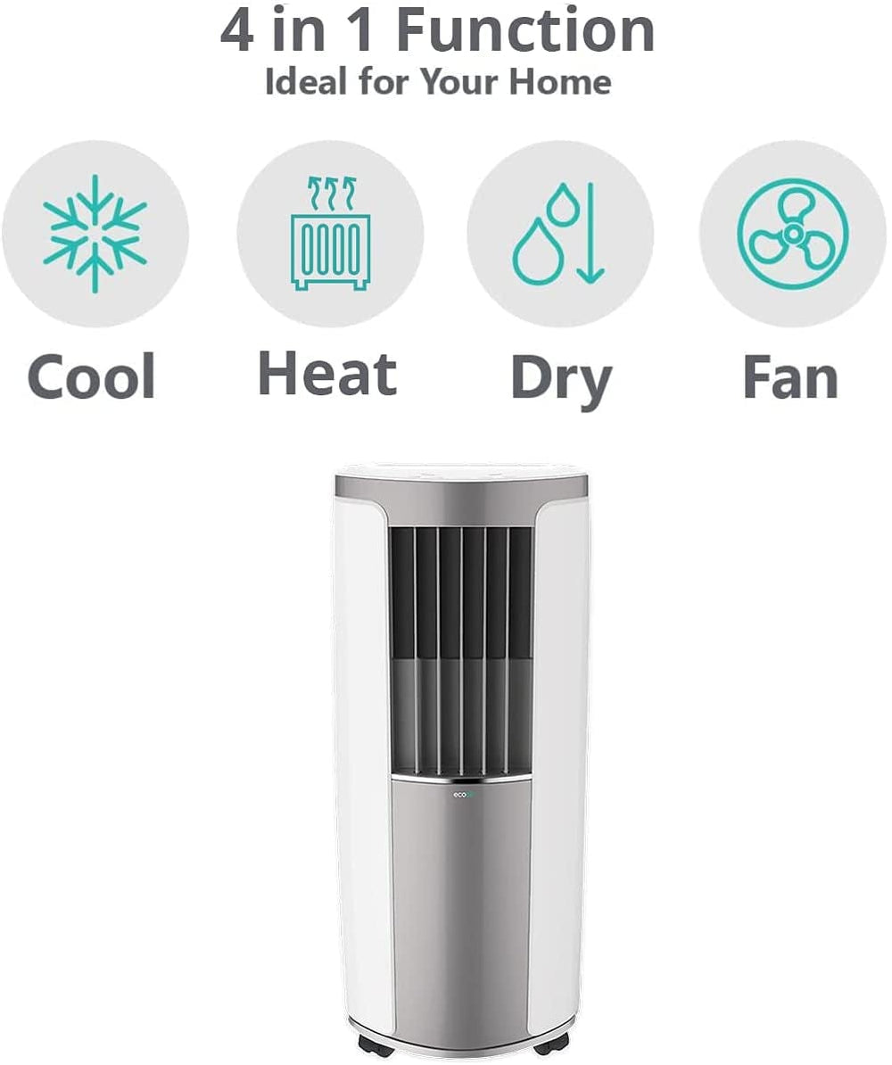 EcoAir Apollo MK2 12000 BTU Heat Pump Portable Air Conditioning R290 | Timer | Cooling Heating Fan Dehumidify | 3 Fan Speeds | Remote Control | Class A | Carbon Filter | Atlantic Electrics - 39477820784863 