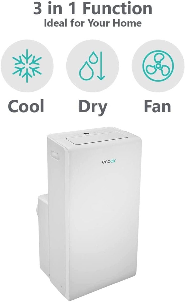 EcoAir Crystal MK2 12000 BTU R290 WiFi Portable Air Conditioning, 3 Fan Speeds, Remote Control, Class A With Carbon Filter | Atlantic Electrics