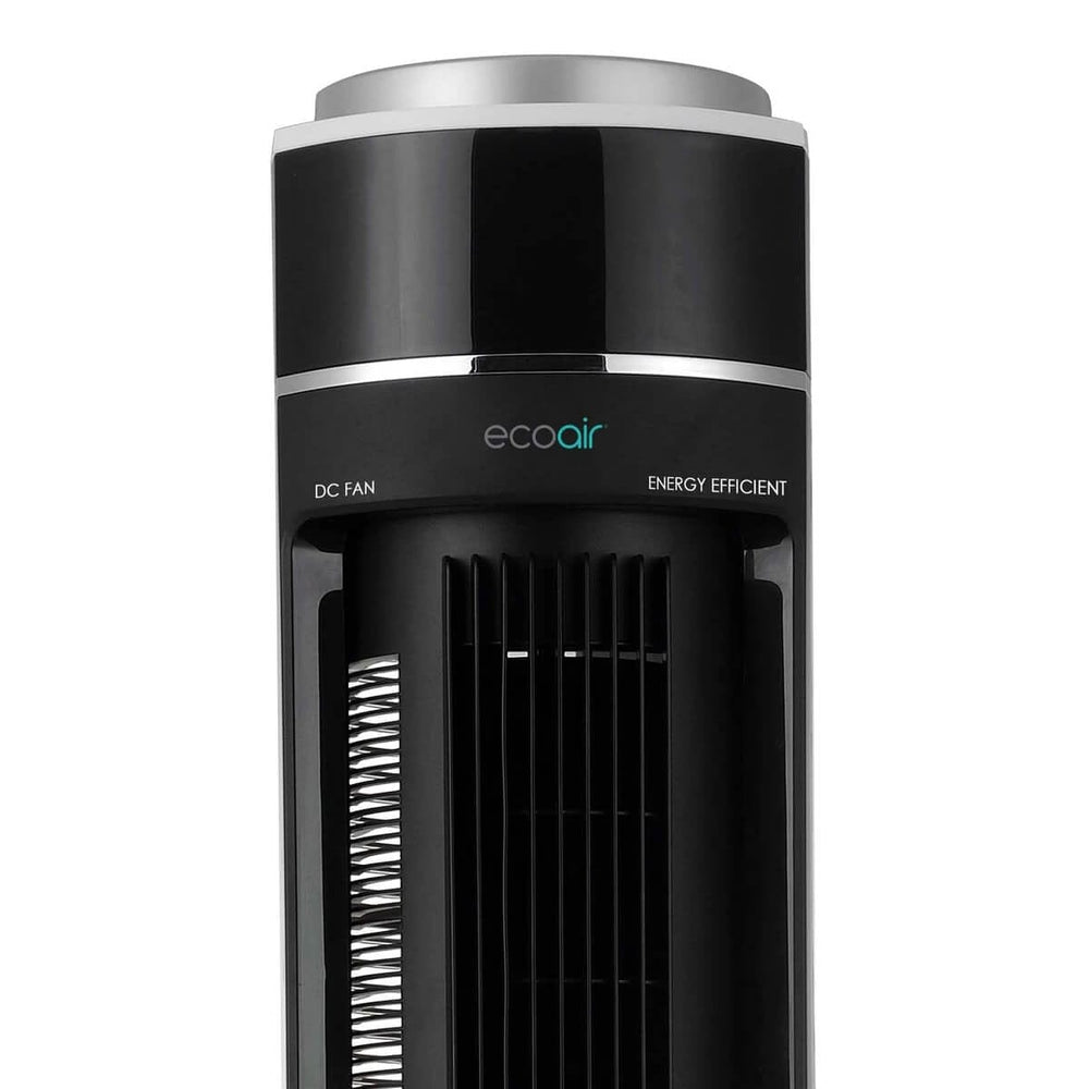 EcoAir Halo Low Energy Tower Fan, 2.8 Watts per hour, 12 Speeds, Oscillation Function - With Remote Control | Atlantic Electrics - 39477824028895 