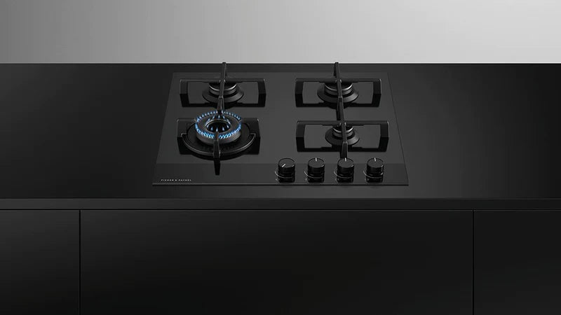 Fisher & Paykel CG604DLPGB4 4 Burner 60cm Gas Hob - Black - Atlantic Electrics - 40710228279519 