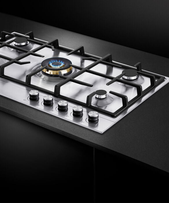 Fisher & Paykel CG905DLPX1 5 Burner 90cm Gas Hob - Stainless Steel - Atlantic Electrics - 40715903434975 