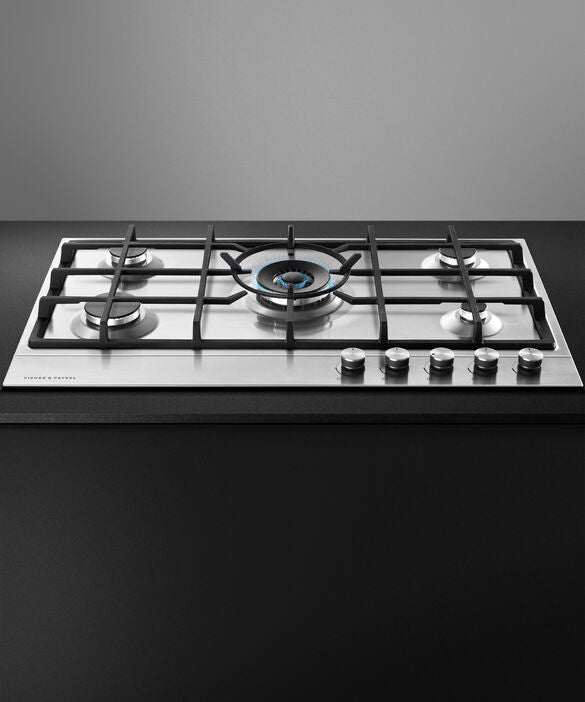 Fisher & Paykel CG905DLPX1 5 Burner 90cm Gas Hob - Stainless Steel - Atlantic Electrics - 40715903336671 