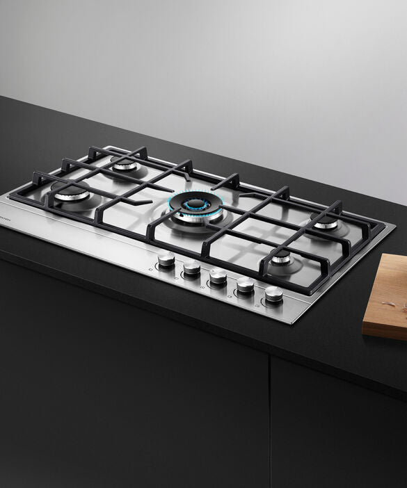 Fisher & Paykel CG905DLPX1 5 Burner 90cm Gas Hob - Stainless Steel - Atlantic Electrics - 40715903369439 