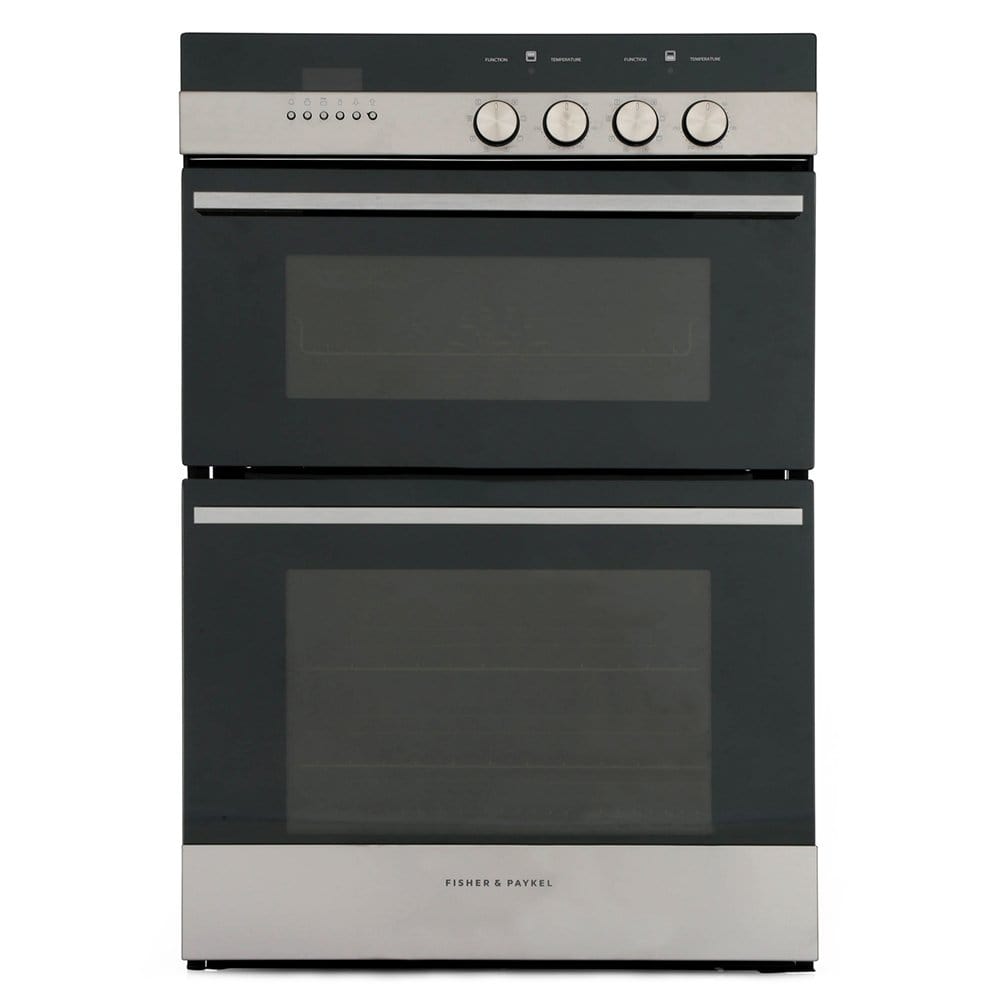 Fisher & Paykel Designer OB60B77CEX3 Built In Electric Double Oven - Black - Stainless Steel - Atlantic Electrics - 39477836677343 