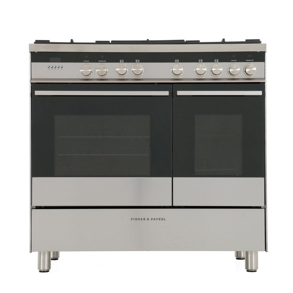 Fisher & Paykel Designer OR90L7DBGFX1 90cm Dual Fuel Range Cooker Stainless Steel | Atlantic Electrics - 39477839593695 