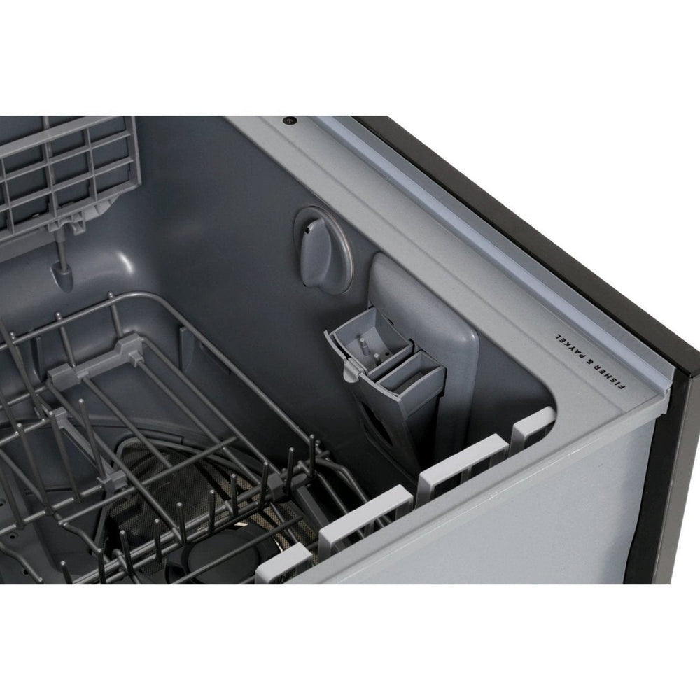 Fisher & Paykel Double DishDrawer DD60DDFHB9 Semi Integrated Standard Dishwasher - Black Steel Control Panel with Fixed Door Fixing Kit | Atlantic Electrics - 39477837725919 