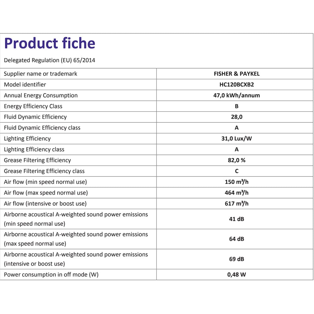 Fisher & Paykel HC120BCXB2 1200mm Wide Chimney Cooker Hood, Stainless Steel - Atlantic Electrics - 39477835202783 